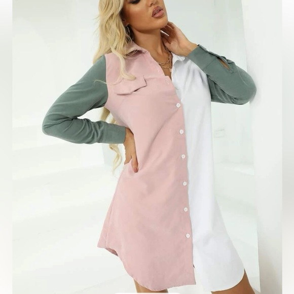 Color-block Buttoned Dress - Picture 3 of 3